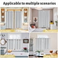 thumbnail image 5 of Vintage Stripes Kitchen Curtains Window Panels, Retro Minimalist Lines Pattern Light Blue Insulated Window Treatment Curtain, Grommet Curtains for Bedroom/Living Room/Bathroom, 2 Piece 42"Wx54"L, 5 of 8