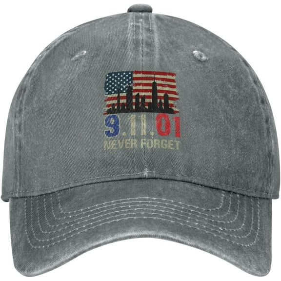 9/11 Hat We Will Never Forget 9 11 Trucker Hat Patriot Day Hat Remember 911 Memorial Baseball Cap for Women Men Black