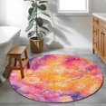 thumbnail image 4 of Abstract Cosmos Round Living Room Rugs 3.3 ft, Clouds Star Pink Orange Dreamlike Washable Area Rug with Non-Slip Sturdy Edge Binding Round Front Door Mat Floor Carpet for Entryway, 4 of 9