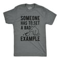 thumbnail image 1 of Mens Someone Has to Set A Bad Example Hilarious Coffee Cat Graphic T-Shirt (Dark Heather Grey) - M, 1 of 3