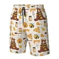 thumbnail image 4 of Pofeuu Cute Bee Honey Jar Hive Bear Prin Men's Swim Trunks Quick Dry Bathing Suit Swimming Board Shorts Mesh Lining Beach Swimwear-Medium, 4 of 6