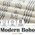 thumbnail image 4 of Curtainking Boho Kitchen Curtains 26x24 inch Black on Beige Farmhouse Rustic curtains Geometric Striped Light Filtering Window Curtain Linen Tier Curtains 2 Panels, 4 of 7