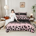 thumbnail image 4 of Homewish Cheetah Print Girl 2pcs Bedding Comforter Set,Black Pink Twin Comforter Sets,Bling Glitter Breathable Bedding Set,Microfiber Bedroom Decor,Reversible, 4 of 8