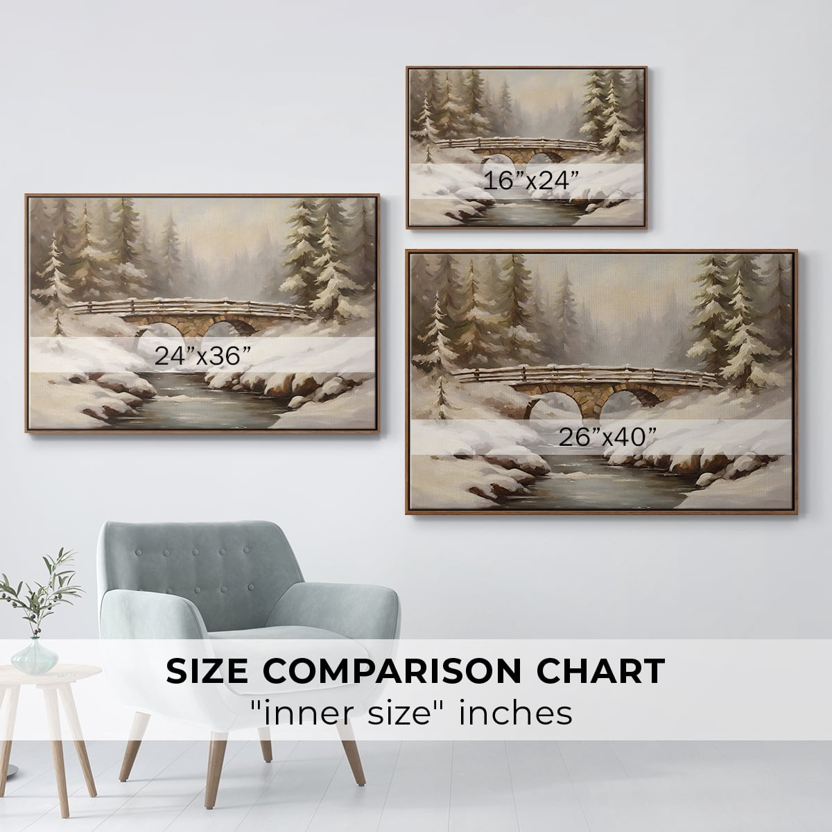 Vintage Landscape-CLXXVI By Wexford Home Framed in Walnut Wood Gallery Wrapped Canvas 25 in. x 37 in.