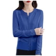 thumbnail image 1 of HBFAGFB Cardigan pour Femmes Col Rond Boucle Tricoté Chandail Polyvalent Vestes à Manches Longues Bleu Taille m, 1 of 5