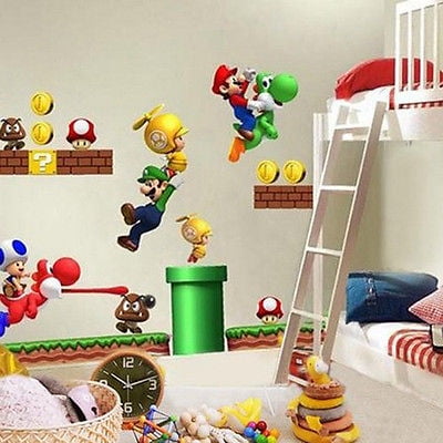 Nokiwiqis Super Mario Bros Yoshi Kids Removable Wall Decals Sticker Home Decor Nursery