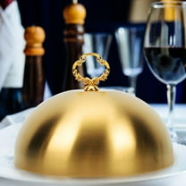 Masteelf  Dish Cover Dome Plate Covers to Keep Food Warm Large for Golden
