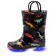 thumbnail image 1 of EUXTERPA Botas de lluvia impermeables con luz y asas para niños pequeños talla 13 Dinosaurio negro, 1 of 1