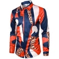 thumbnail image 1 of Fankiway Chemises à Manches Longues pour Hommes Chemise Décontractée Imprimée à Boutons Col Rabattu Chemise Chemises Habillées pour Hommes Grande Taille, 1 of 9