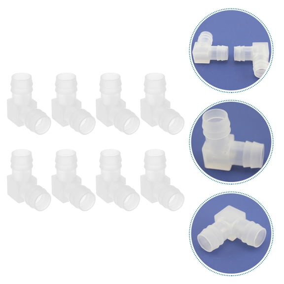MERRYHAPY White PVC Right Angle Elbow Hose Fittings Adapters 8 Pieces Plumbing Connectors