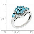 thumbnail image 2 of Sterling Silver Rhodium Diam. & Light Swiss Blue Topaz Ring (Size 5) Made In Thailand qr3064lsbt-5, 2 of 2