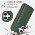 thumbnail image 5 of ELEHOLD Wallet Case for iPhone 16 Plus, Shockproof Magnetic Leather Case with Card Holders & Stand,Green, 5 of 10