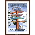 thumbnail image 5 of Art.com Steamboat Springs, Colorado - Ski Run Signpost Art Print by Lantern Press, Brown Frame Wall Art, 32" x 44", 5 of 5