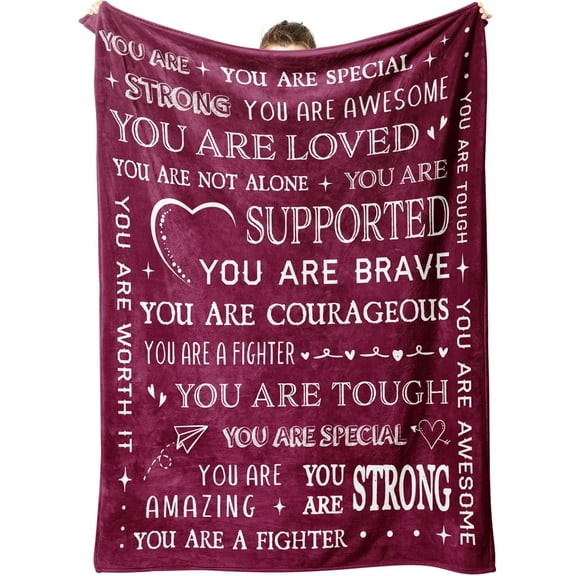 Get Well Soon Gifts for Women- Inspirational Gifts Blanket, Feel Better After Surgery Gifts for Sick Women, Thinking of You Gift for Her Friend Sister Coworker, 60'' x 50''