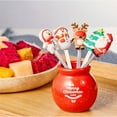 thumbnail image 2 of BQBQERT Christmas Fruit Forks for Creative Stainless Steel Silicone Ceramic Fruit Forks Cartoon Fruit F, 2 of 7