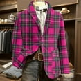 thumbnail image 2 of CharmCyan Men's Printed Corduroy Warm Pocket Suit Jacket Cardigan Men's Casual Suit Purple Pink M, 2 of 2