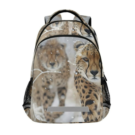 ALAZA Cheetahs in Winter Backpack Elementary School Bag Bookbag Travel Rucksack