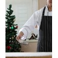 thumbnail image 5 of Men and Women Cooking Supplies Fabric Catering Halter Neck Clean Pinafore Bibs Stripes Pinafore Chef Apron BLACK, 5 of 8