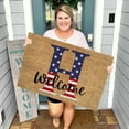thumbnail image 2 of Guanhe Welcome Mats 4th of July Decorations Patriotic Coir Doormat Entryway Rug 26 Letter Print Independence Day Decorations 24x16Inches(H), 2 of 3