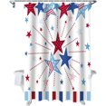 thumbnail image 5 of Independence Day Shower Curtain, Blue Red Shower Curtain Set with Hooks, Spring Summer Waterproof Fabric Shower Curtains for Bathroom Decor, 72x72 Inch Bath Curtain, 5 of 6