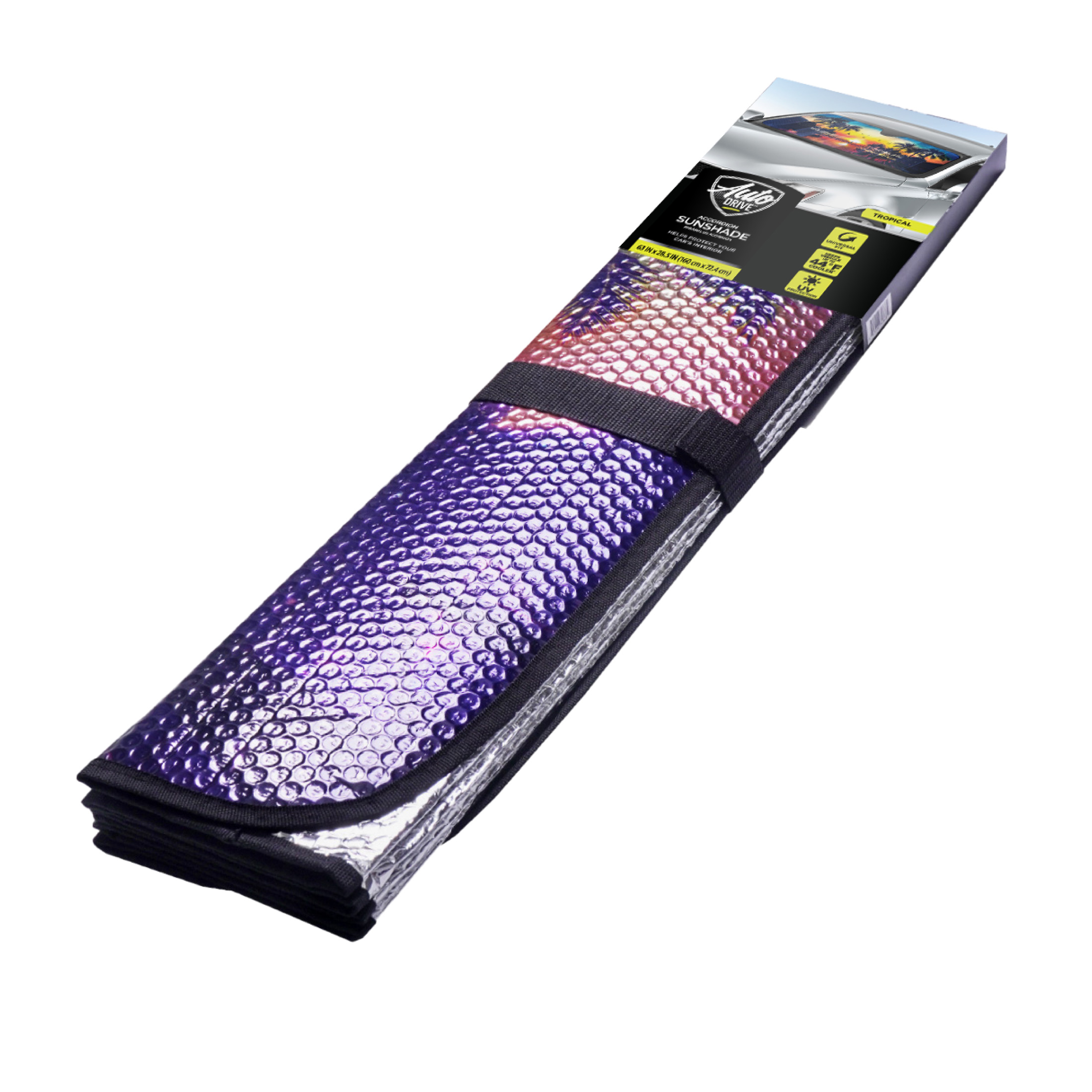 Auto Drive Tropical Accordion Sunshade, 63" x 28.5" photo 8