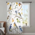 thumbnail image 4 of Colorful Leaf Bird Sheer Curtains 72 Inches Long, Spring Summer Animal Painting Tree Light Filering Curtains, Breathable Simi Curtain Privacy Drapes for Living Room Bedroom Window Treatment, 4 of 9