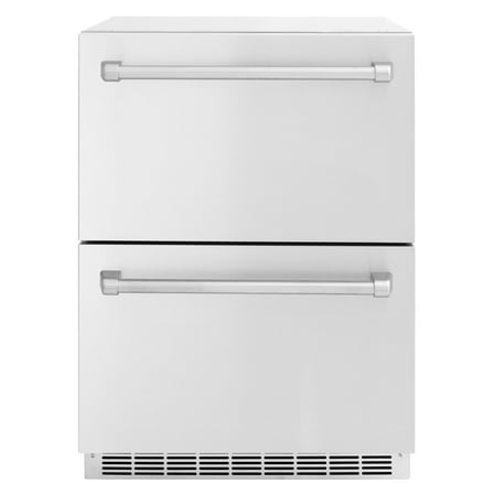 ZLINE 24 in. Touchstone 168 Can Outdoor-Rated Dual Refrigerator Drawer with Stainless Steel Doors (RDSO-ST-24)