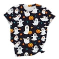 thumbnail image 7 of Yanchicy Womens Crew Neck T Shirt Seasonal Halloween Graphic Short Sleeve Printed Casual Tops Ladies Fashion Clothes Autumn Holiday Everyday Outfits, 7 of 7