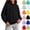 Black, variant on Chiccall Basic Solid Hooded Sweatshirt for Kids Oversized Street Style Soft Fleece Daily Hoodies for Girls