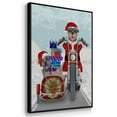 thumbnail image 3 of Christmas Mutts Christmas Chopper - Framed Gallery Wrapped Holiday Canvas - 25 x 37 - Black Frame, 3 of 8
