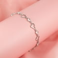 thumbnail image 2 of Lancharmed Friendship Bracelet Zircon Heart White Gold Plated Bracelet Gifts for Boyfriend, 2 of 7