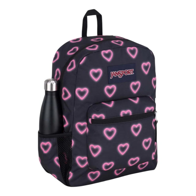 Mochila Jansport Cross Town Happy Hearts Backpack Escolar Negro Liso