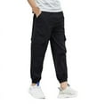 thumbnail image 2 of Pantalones de niño de secado rápido, transpirables, sensación fresca, pantalones casuales con múltiples bolsillos para actividades al aire libre, 150cm, 2 of 5