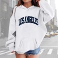 thumbnail image 2 of SGMVNU Girls Sweatshirts Oversized Graphic Hoodie Letter Print Hooded Pullover Long Sleeve Casual School Kids Clothes White Size 11-12 Years, 2 of 5