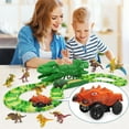 thumbnail image 2 of PENGXIANG 163Pcs Dinosaur Race Track Car Toy Set 149 Pcs Flexible Train Tracks with 8 Dinosaurs Create a Dinosaur World Road Race Car Track Racing Toy for 3 4 5 6 Year Old, 2 of 11