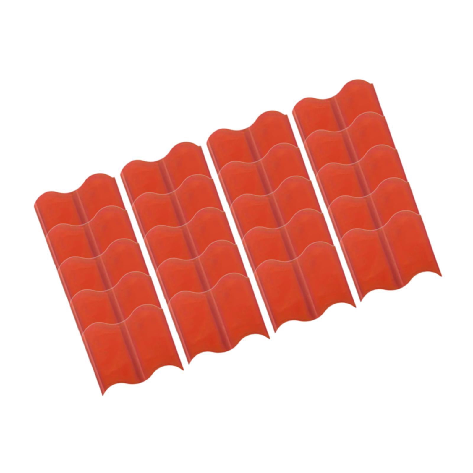 Aymzbd 20 Pieces Garden Edging Border Ornament Yard Edge Walkway Driveway Versatile DIY Red