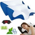 thumbnail image 1 of Pillows, Neckhaven Pillow Hospitality Collection, Premium Necks & Posture Support, Ergonomic Memory Foam Pillows, Contoured Support Pillow for Side Back Stomach Sleepers (2*Blue), 1 of 7