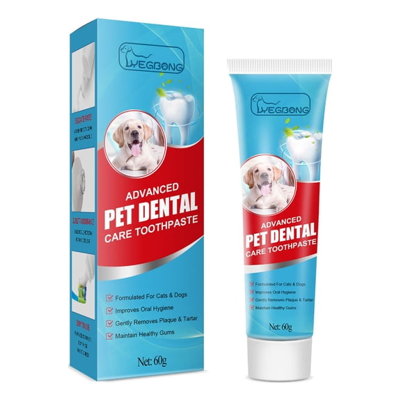 Pet Toothpaste for Dogs and Cats, Tartar Removal, Freshens Breath, Oral Health Care, Gentle Enzyme Formula, Safe for Small Dogs, Puppies, and Cats, 60g