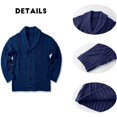 thumbnail image 4 of Mens Cable Knit Cardigan Sweater Shawl Collar Loose Fit Long Sleeve Casual Cardigans, 4 of 5