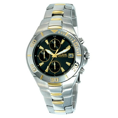 Men's Stainless Steel Chronograph Watch, Charcoal Dial