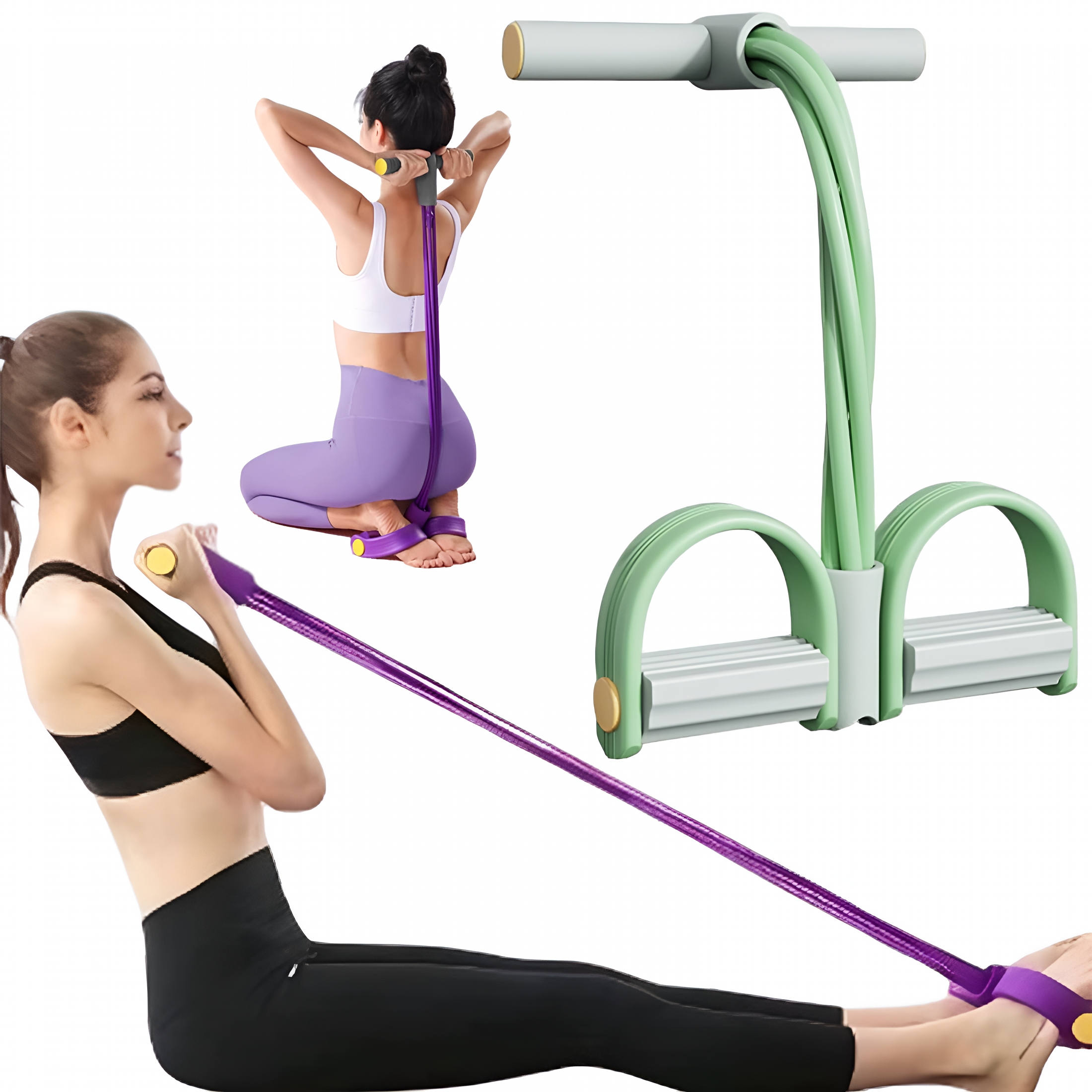 BESTSKY Fashion Puller Exercise,8 Tube Pedal Resistance Device,Resistance Band for Full Body Workout,Elastic Pull Rope,Arm Chest Back Muscle Toning,Portable Fitness Equipment for Men Women