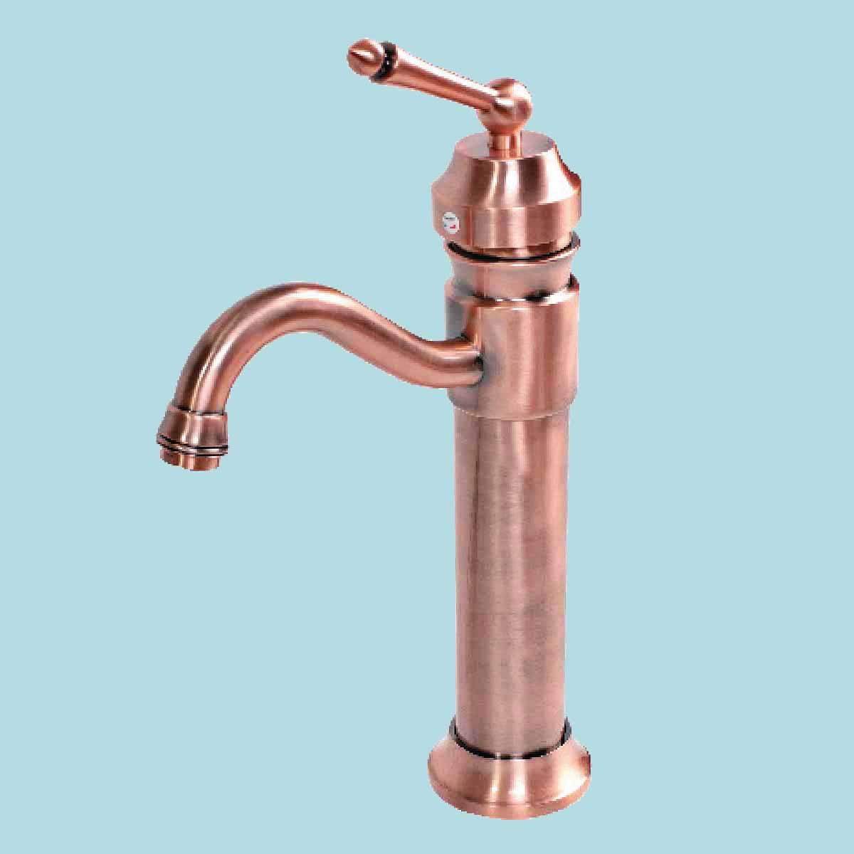 Antique Copper Bathroom Faucets 11.75" H Solid Brass Bathroom Sink Tap w/Supply Lines| Renovators Supply