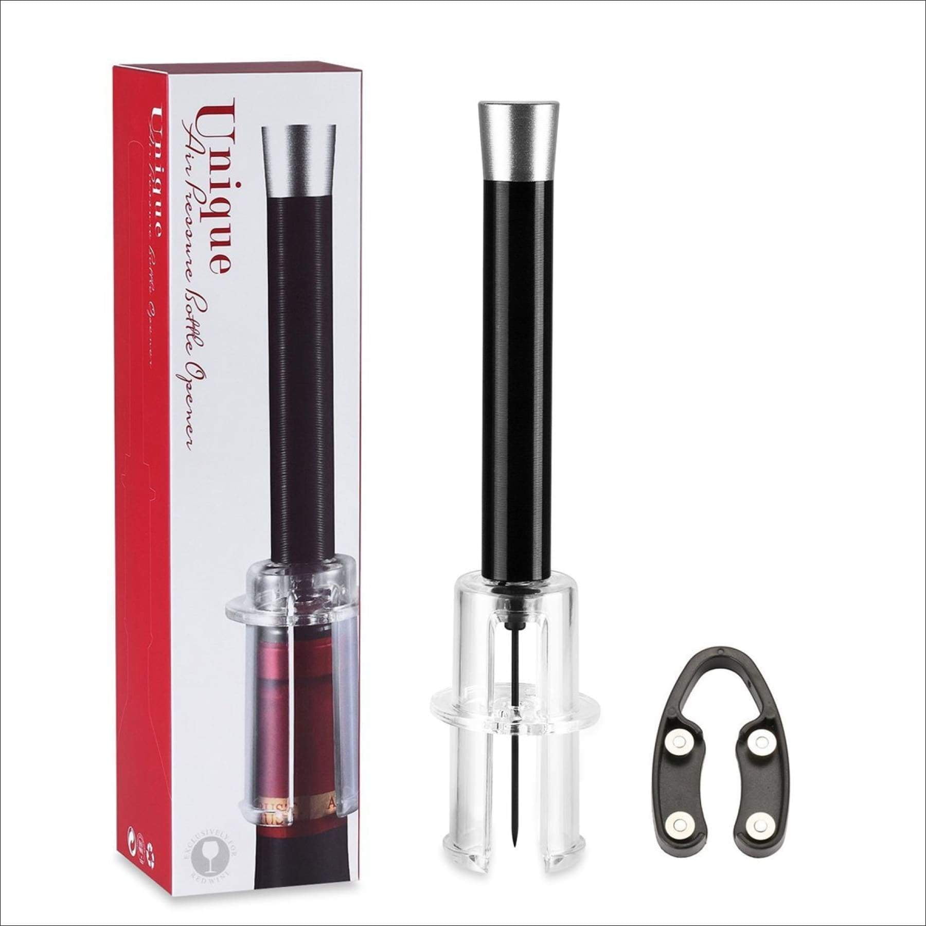Wine Cork Remover, Aluminum Alloy Body, Air Pressure Pump Opener