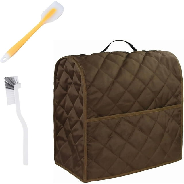 Housse Antipoussière pour Batteur sur Socle KitchenAid, Housse pour Batteurs sur Socle kitchen aid avec Poches, Housse Matelassée pour Batteur sur Socle avec Poches, Dessus avec Poignée (Brun)