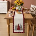 thumbnail image 3 of Christmas Tree Table Runner 72 Inches, Xmas Buffalo Plaid Leopard Print Retro Beige Bed Runner Dresser Scarves Tabletop for Indoor Outdoor Parties/Ceremony/Banquet, 18" x 72", 3 of 8