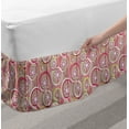thumbnail image 2 of Floral Bed Skirt, Modern Retro Mix Abstract with Sketchy Circles Creative Swirls Artwork, Elastic Bedskirt Dust Ruffle Wrap Around for Bedding Decor, 4 Sizes, Tan Purple Hot Pink, by Ambesonne, 2 of 2
