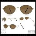 thumbnail image 2 of Trendy Hustler Snug Oval Hipster Metal Rim Sunglasses Gold - Brown, 2 of 8
