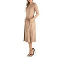 thumbnail image 3 of 24/7 Comfort Apparel Women's Midi Length Fit N Flare Pocket Dress, 3 of 4