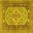 thumbnail image 1 of Ahgly Company Machine Washable Indoor Square Persian Yellow Traditional Area Rugs, 7' Square, 1 of 4