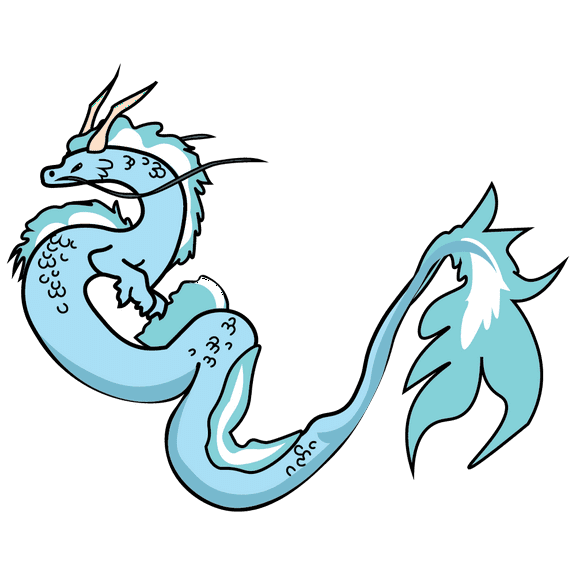 Multicolored Decorative Dragon Art 21" x 28" Chinese Mythological Creature Design Removable Vinyl Home Living Room Wall Decal - Kids Bedroom Adhesive Serpentine Monster Wall Decoration Sticker
